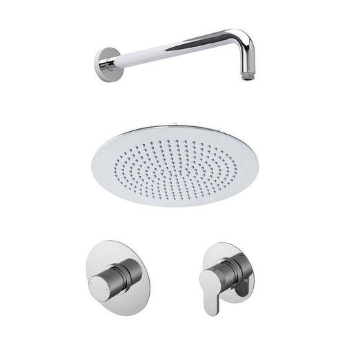 [BSB124ST1] 1 Outlet Luxury Shower Bundle - Stop Tap, Temperature Control, Arm & Head - Chrome - Cutout