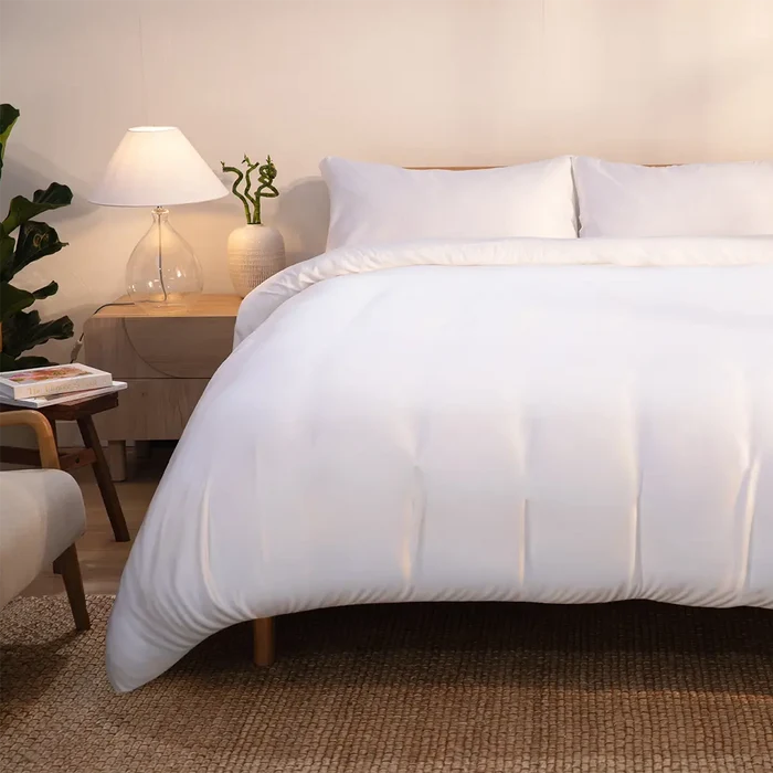 [DCSPureWhite] 100_Bamboo_Bedding_Duvet_Cover_Set_-_Pure_White
