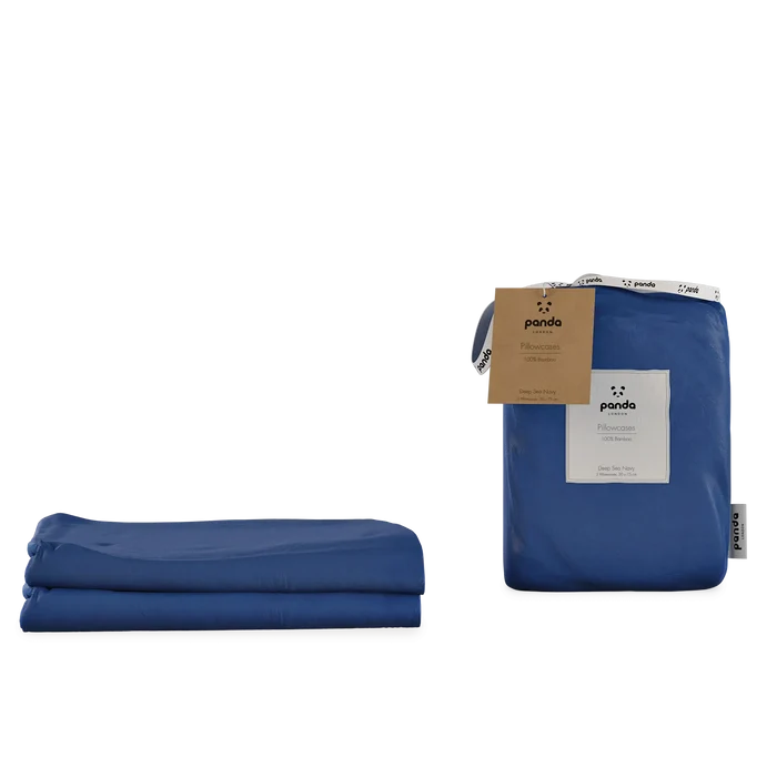 [BBNavyPillowcases] Bamboo Bedding Two Navy Pillowcases Package
