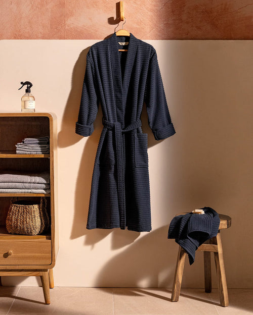 100% Cotton Kimono Bathrobe Set - Absorbent & Soft Comfort