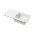 White / Single Bowl / Grooved Drainer