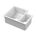 [BKS258] 1.5 Bowl Fireclay Ceramic Undermount Kitchen Sink with Overflow - 549mm - Available as Left or Right Hand - Cutout