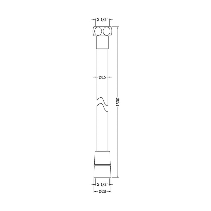 [BSSH321] 1.5M Smooth Silver Flex - Technical Drawing