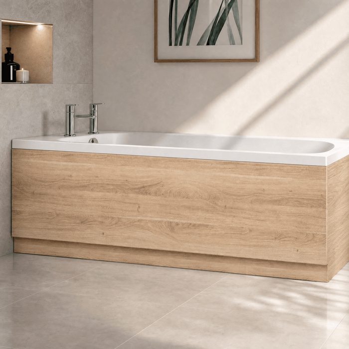 [BBPA3005] 1700mm Straight Bath Front Panel and Plinth - Bleached Oak - Lifestyle 2