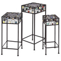 3 pcs Square Ceramic Beads Decor Metal Plant Stand - EK CHIC HOME