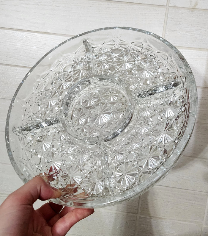 5-Compartment Glass Hors d'oeuvres Serving Dish