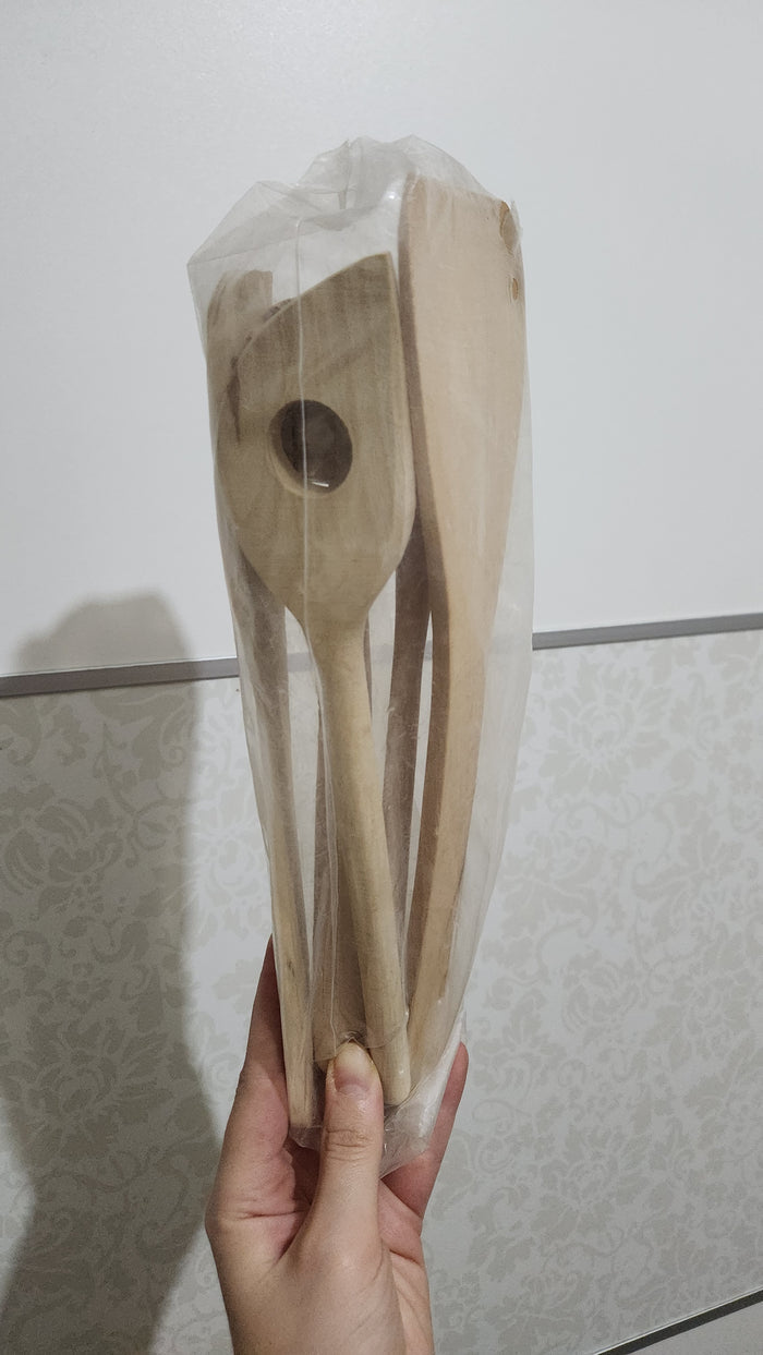 5-Piece Natural Wooden Kitchen Utensil Set