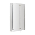 [BBSCSBS0] 5mm Toughened Safety Glass Centre Hinged L Shaped Shower Bath Screen - Chrome - Cutout