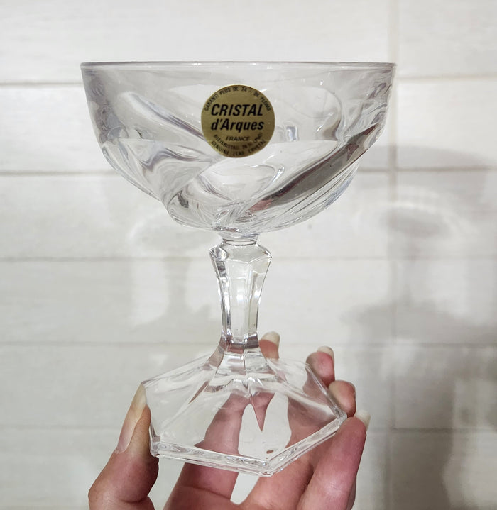 6 Cristal d'Arques France 24% Lead Crystal Champagne Coupes