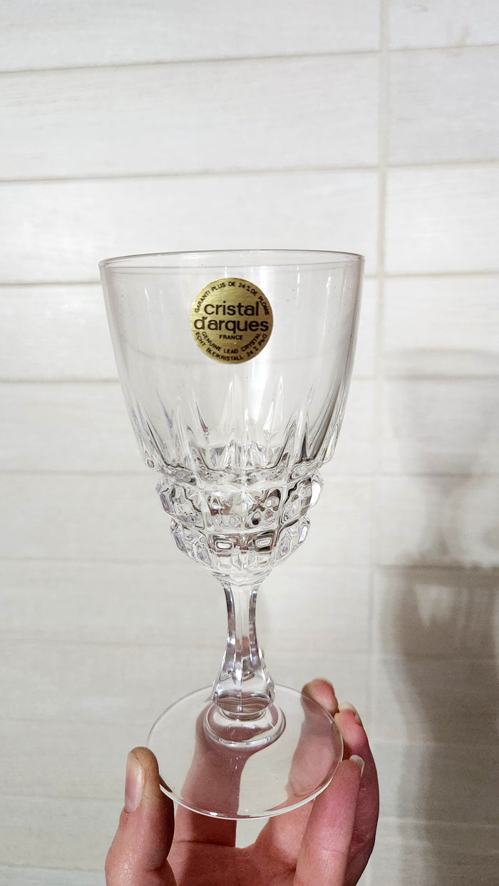 6 Cristal d'Arques "Pompadour" 24% Lead Crystal Wine Glasses