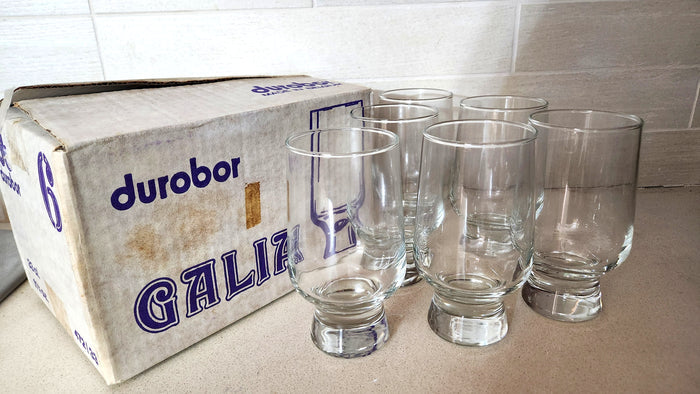 6 Durobor Belgium Galia Beer/Cocktail Glasses