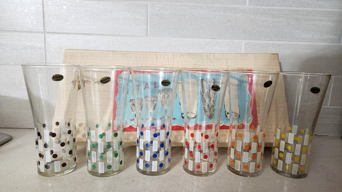 6 SAIVO Italy MCM Juice Glasses Set