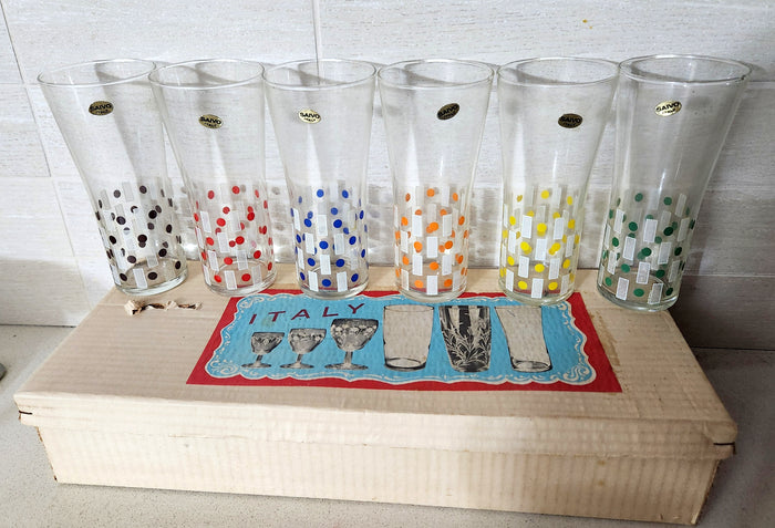 6 SAIVO Italy MCM Juice Glasses Set