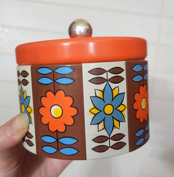 70s Retro Floral Kitchen Canisters - Set of 4