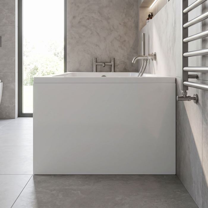 [BBPA144] 800mm White Acrylic End Bath Panel for Modern Straight Baths - Lifestyle 1