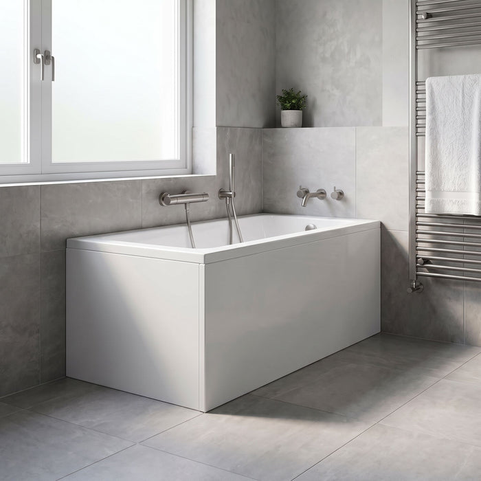 [BBPA144] 800mm White Acrylic End Bath Panel for Modern Straight Baths - Lifestyle 2