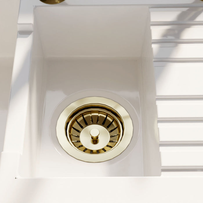 [BKW813] 90mm Fireclay Kitchen Sink Basket Strainer Waste - Multiple Colours Available - Lifestyle 2