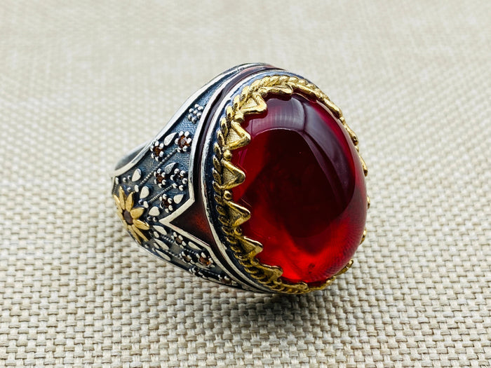 Agate Stone Men's Ring