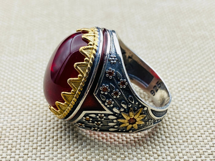 Agate Stone Men's Ring