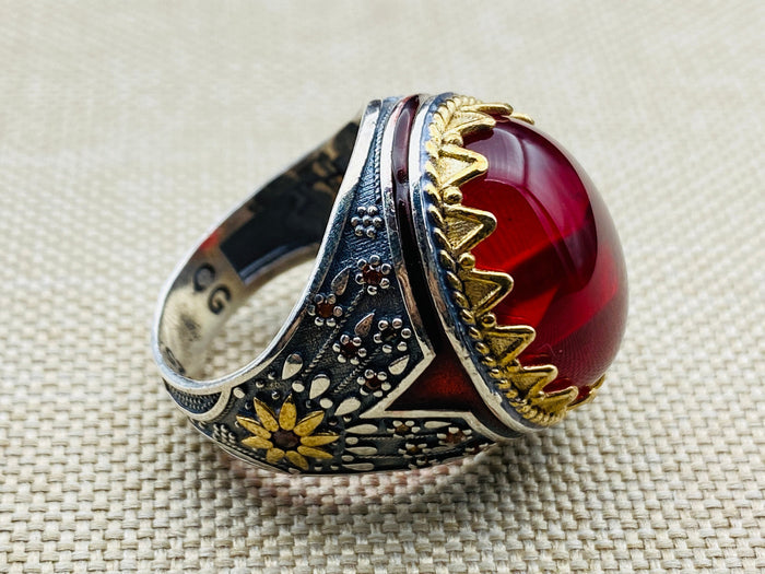 Agate Stone Men's Ring