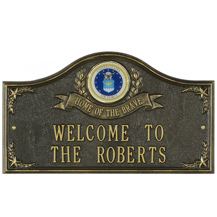 Air Force Gifts: Home Of The Brave Personalized Plaque