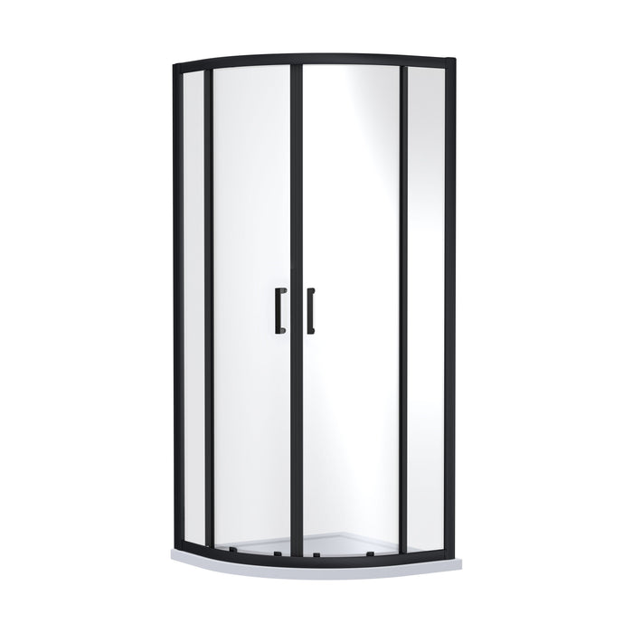 [BEETQ80BP] Almington 6mm Toughened Safety Glass Quadrant Shower Enclosure - H: 1900mm - Choice of Size and Profile Finish - Cutout