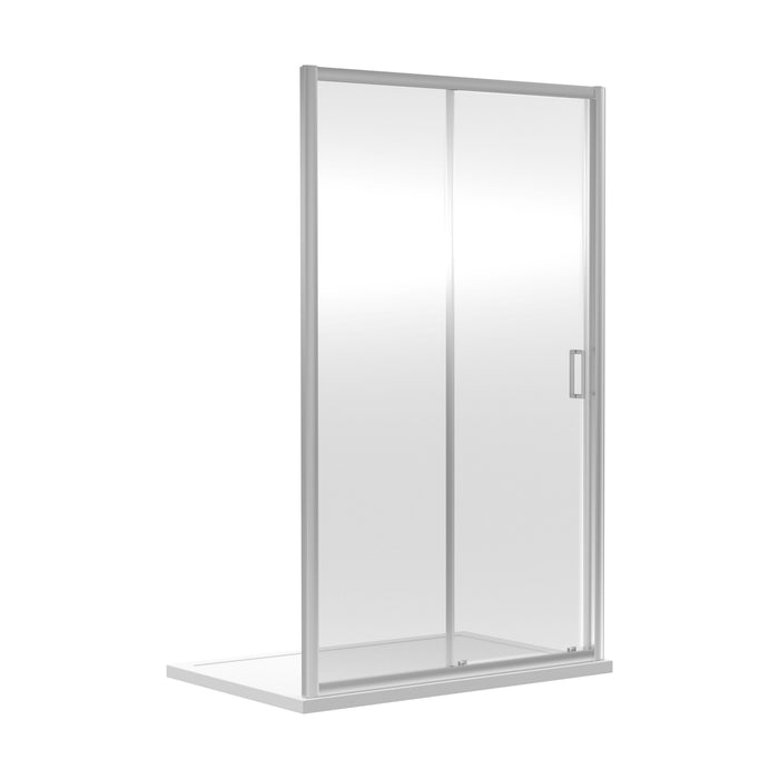 [BERUSL10] Almington 6mm Toughened Safety Glass Reversible Sliding Shower Door, H: 1850mm, Choice of Size and Colour - Cutout