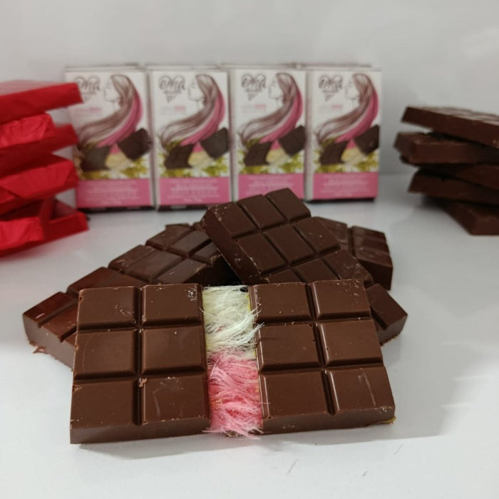 Angel Hair Milk Chocolate with Pistachio & Cotton Candy - 100gr - TryAladdin