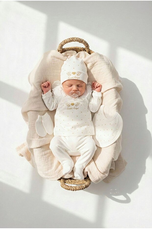 Angel Winged 5-Piece Newborn Baby Hospital Exit Set - 0-3 Months