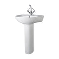 [BCAD002] Anslow Round Ceramic Bathroom Basin and Full Pedestal - 550mm - Cutout