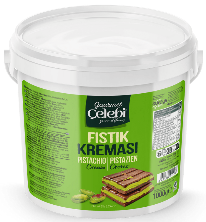 Celebiogullari Professional Antep Pistachio Cream (20% Pistachio) - 500g, 1kg & 5kg Buckets - TryAladdin