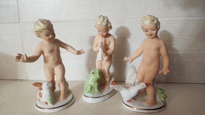 Apel Bavaria Porcelain Cherub Putti Figurines Set
