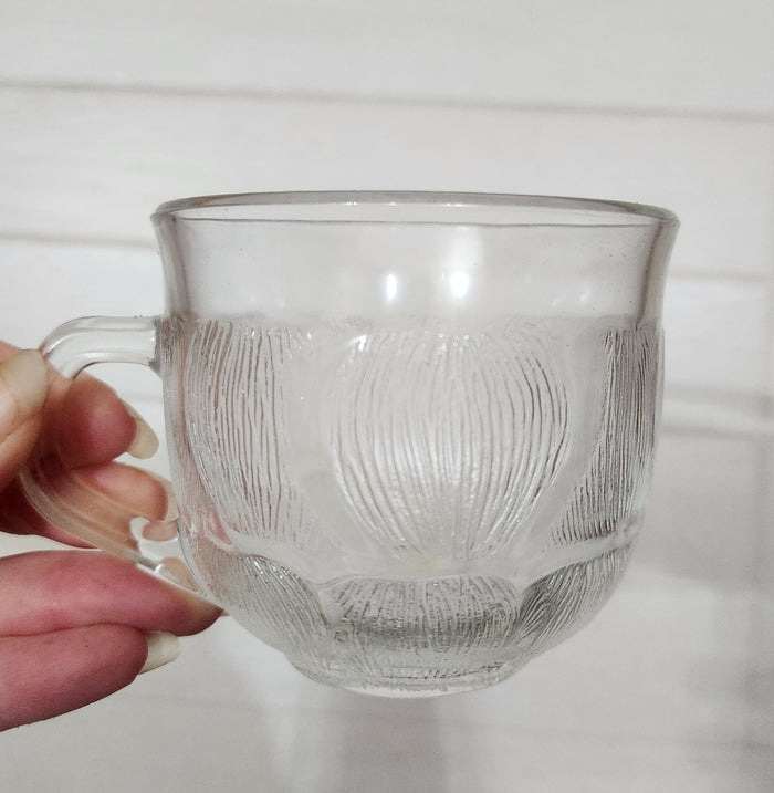 Arcoroc France Fleur Clear Glass Punch Bowl Set for 12