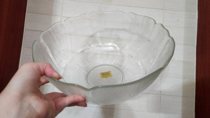 Arcoroc France Fleur Clear Glass Punch Bowl Set for 12