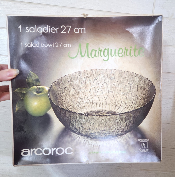 Arcoroc France Marguerite Smoke Glass Salad Bowl, 27cm