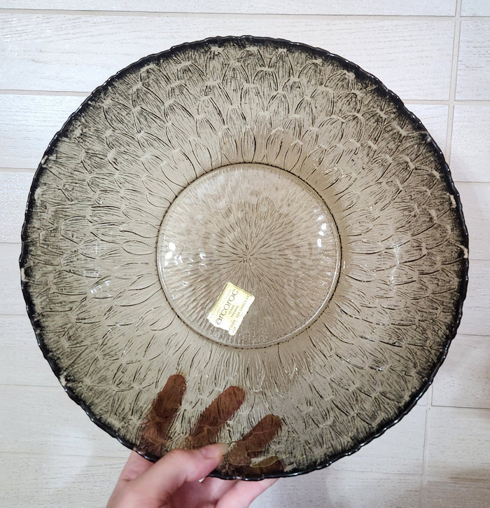 Arcoroc France Marguerite Smoke Glass Salad Bowl, 27cm