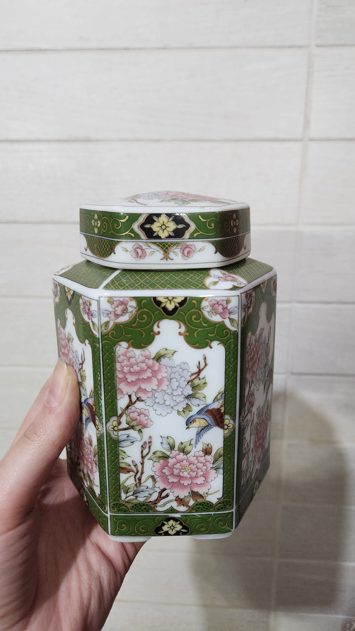 Arnart Imports "Oriental Garden" hexagonal ginger jar