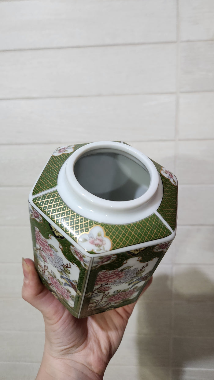 Arnart Imports "Oriental Garden" hexagonal ginger jar