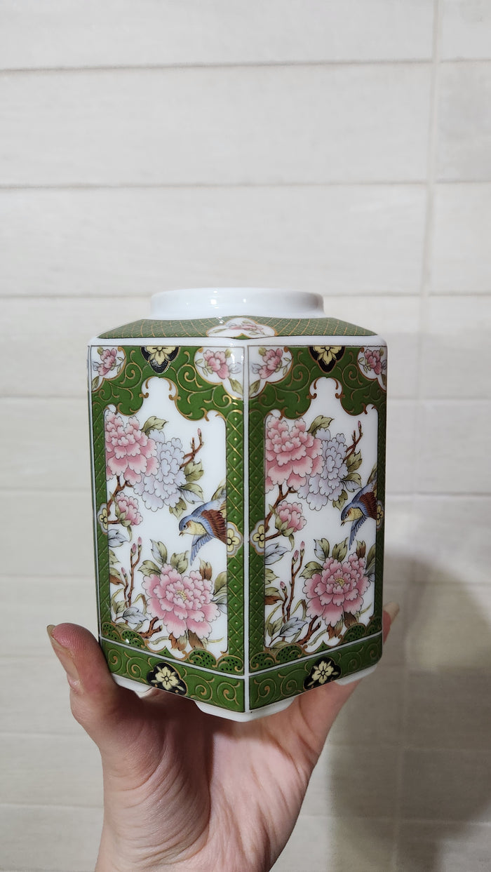 Arnart Imports "Oriental Garden" hexagonal ginger jar