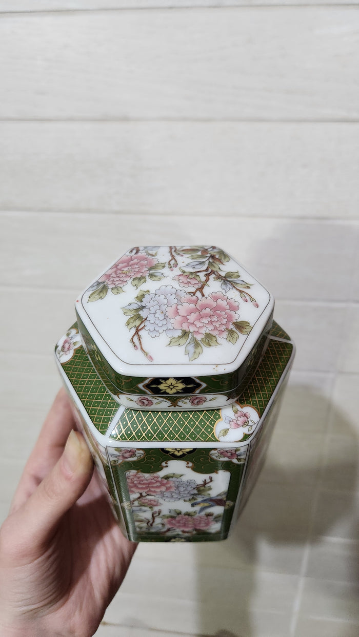Arnart Imports "Oriental Garden" hexagonal ginger jar