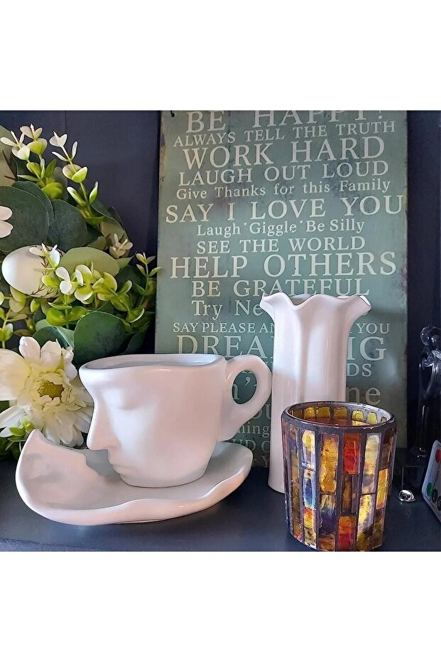 Arvale Premium Scandinavian Ceramic Coffee Mug & Saucer Set - 110ml