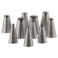 ATECO 870 - 10 Piece Tube Set - French Star Tips - Stainless Steel