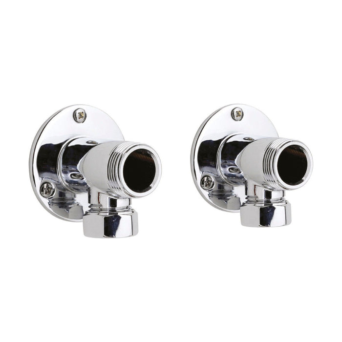[BSEU312] Backplate Elbow Unions - Pair - Chrome - Cutout