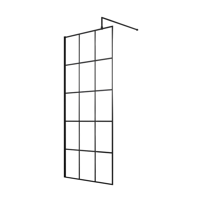 [BEBS760] Balterley 8mm Toughened Safety Glass Black Framed Wetroom Screen - 760mm - Cutout