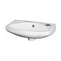 [BCWB842] Balterley Adley Cloakroom Wall Hung 1 Tap Hole Oval Ceramic Basin with Overflow, 450mm - White - Cutout