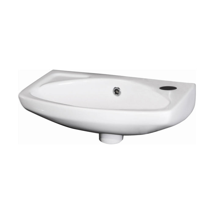 [BCWB842] Balterley Adley Cloakroom Wall Hung 1 Tap Hole Oval Ceramic Basin with Overflow, 450mm - White - Cutout