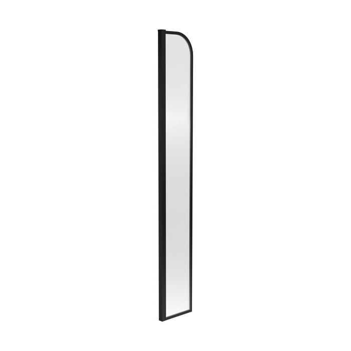[BERBP215] Balterley Contemporary Bathroom 8mm Glass Arched Wetroom Return Screen, Matt Black, 1559 x 230 x 30mm - Cutout