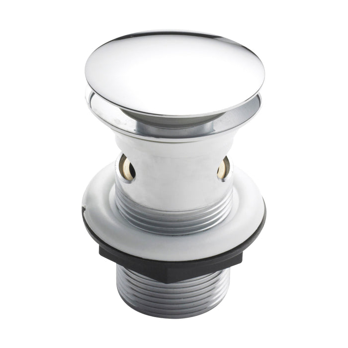 [BASW328] Balterley Easyclean Push Button Basin Waste, Slotted, Round Design for Basins with Overflow - Chrome - Cutout