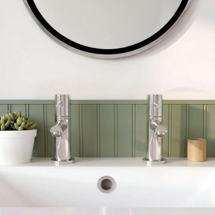 [BTEV311] Balterley Evian Round Lever Basin Taps - Chrome - Silo