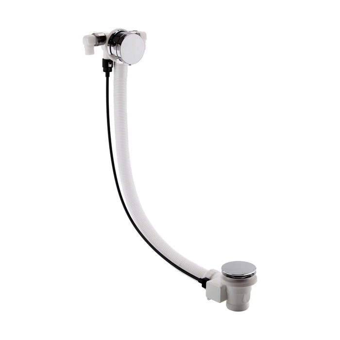 [BAFF358] Balterley Free Bath Filler with Push Button Waste, Built-in Overflow, Set of 2 - Chrome Finish - Cutout